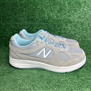 New Balance 877 Womens Size 12 D Wide Gray Blue Comfort Shoes Sneakers WW877SB